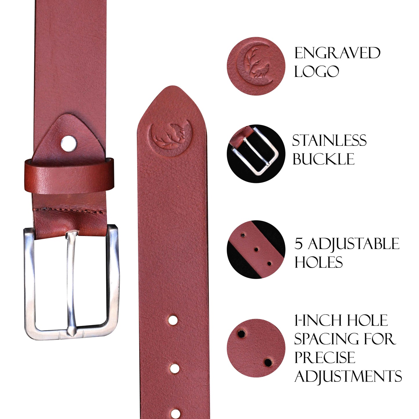 Epoch Tan Brown Leather Belt
