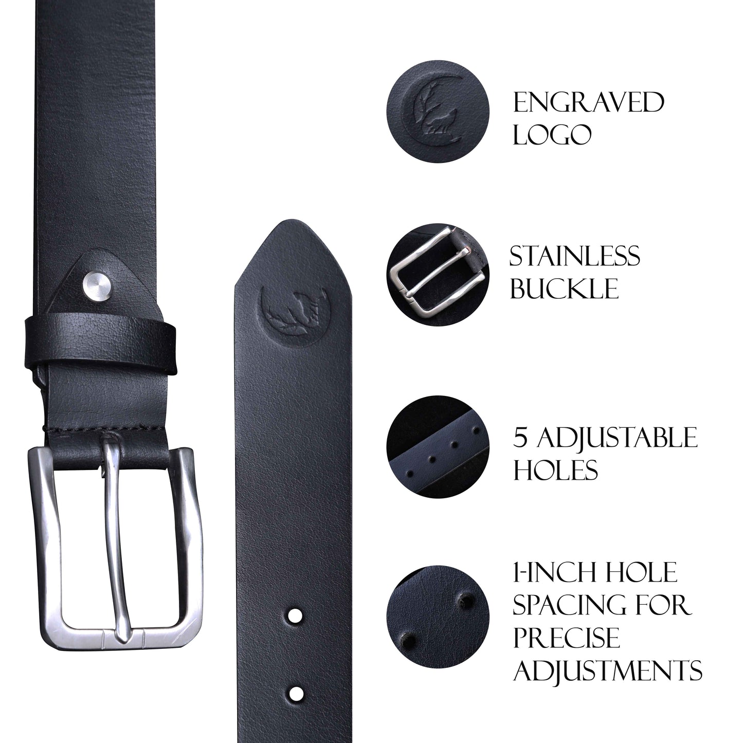 Nocturne  Black Leather Belt