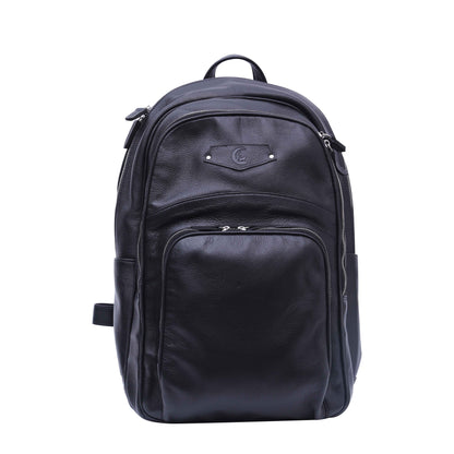 leather backpack black