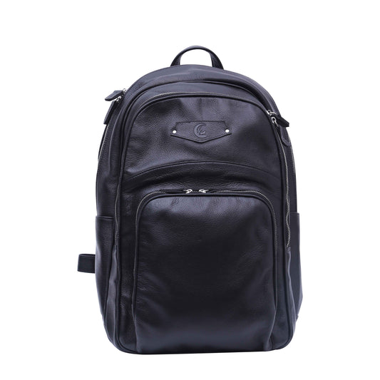 leather backpack black