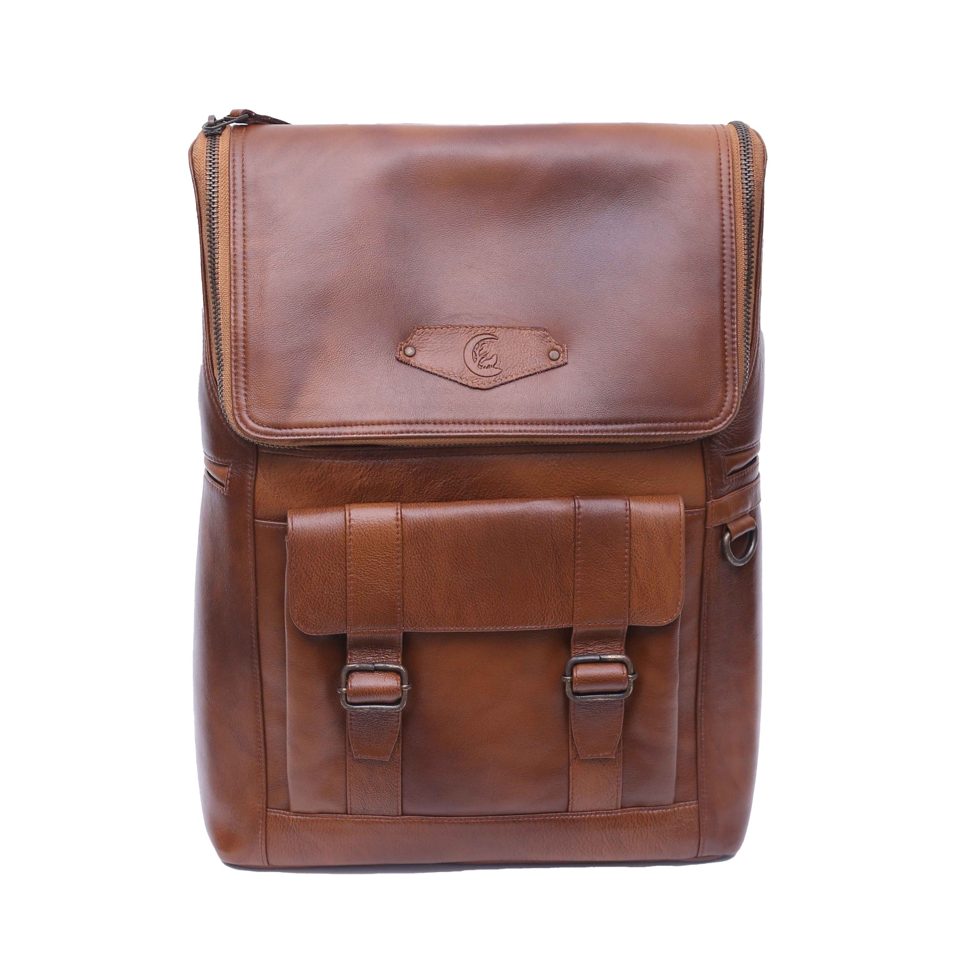 leather backpack brown