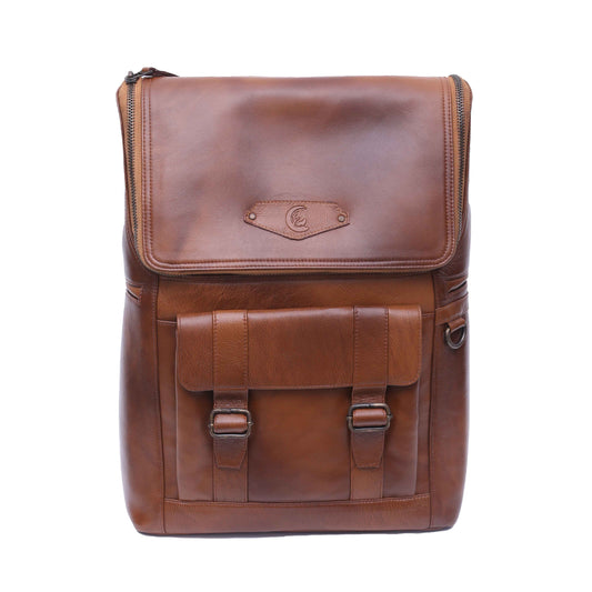 leather backpack brown