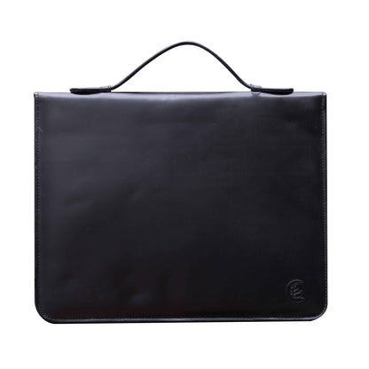 leather laptop planner black