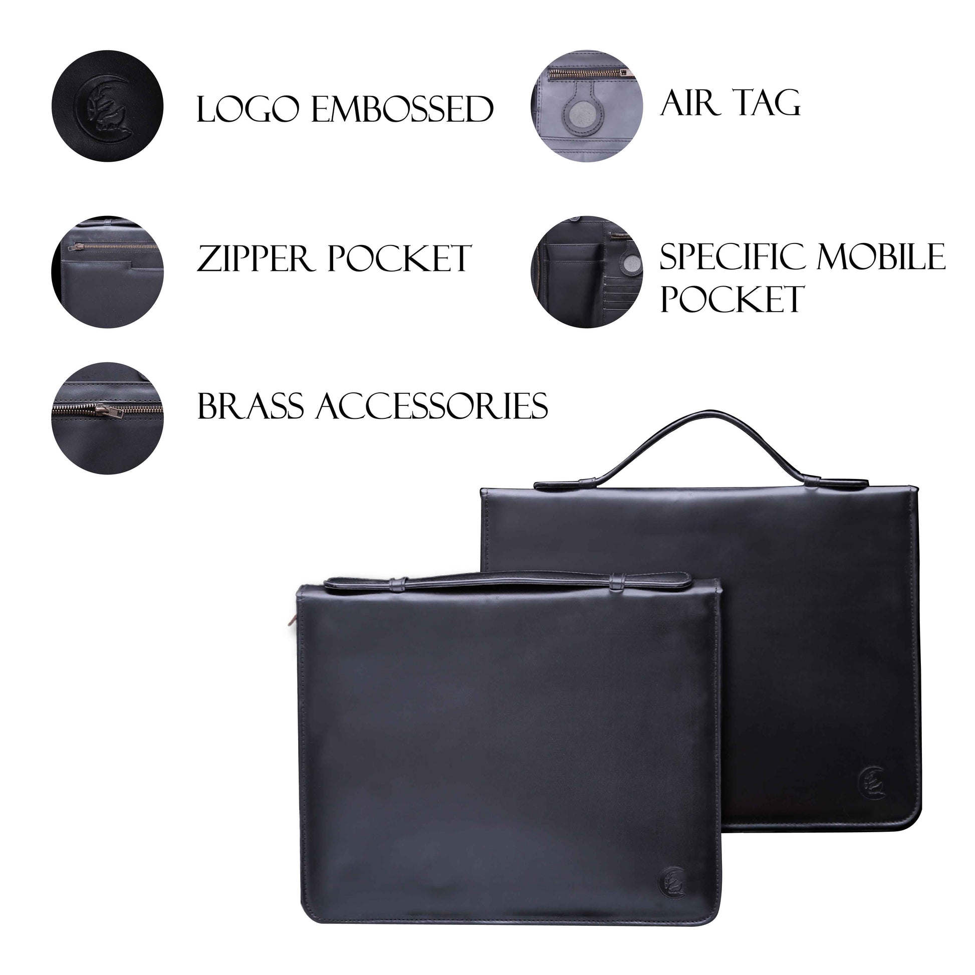 leather laptop planner black 02