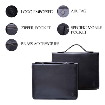 leather laptop planner black 02