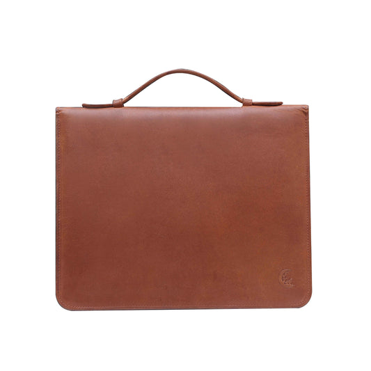 leather laptop planner brown 
